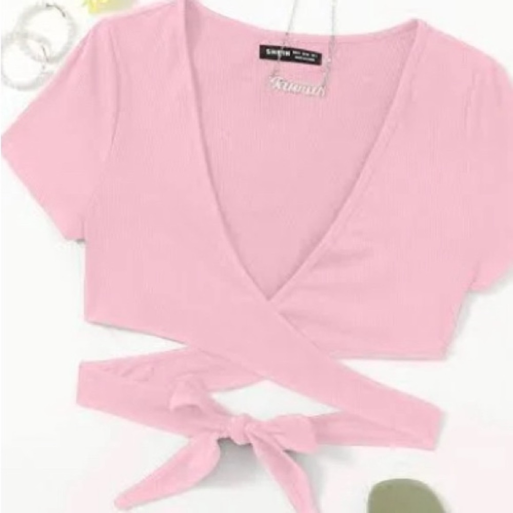 Pink wrap top, Never worn